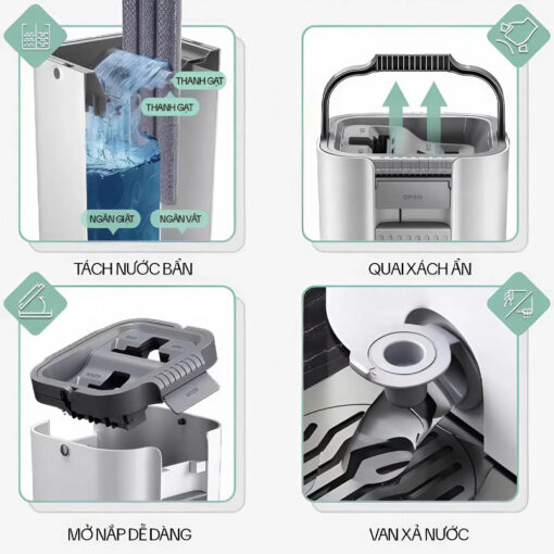 Cây Lau Nhà Tự Vắt Thông Minh Xoay 360 Độ - Hình ảnh 4