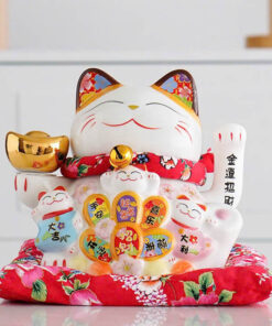 Mèo Thần Tài Vẫy Tay Phú Quý Tài Lộc 18cm