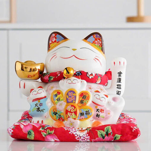 Mèo Thần Tài Vẫy Tay Phú Quý Tài Lộc 18cm