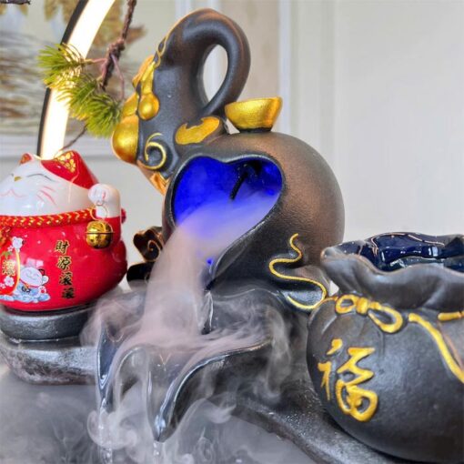 Thác Nước Phong Thủy Mèo Thần Tài Tiết Kiệm Maneki Neko - Hình ảnh 4