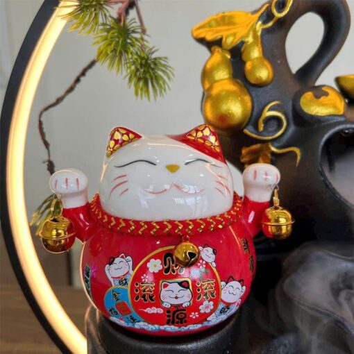 Thác Nước Phong Thủy Mèo Thần Tài Tiết Kiệm Maneki Neko - Hình ảnh 5