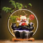 Thác Nước Phong Thủy Mèo Thần Tài Vẫy Tay