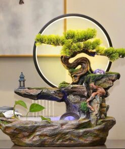 Thác Nước Phong Thủy Tiểu Cảnh Đại Thụ