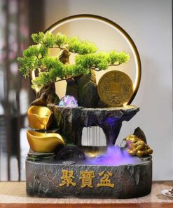 Thác Nước Phong Thủy Tiểu Cảnh Non Bộ Thiềm Thừ
