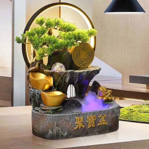 Thác Nước Phong Thủy Tiểu Cảnh Non Bộ Thiềm Thừ - Hình ảnh 3